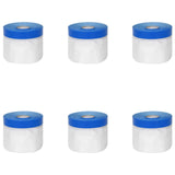 vidaXL Maskerfolie met zelfklevende tape 6 pcs Doorzichtig en Blauw