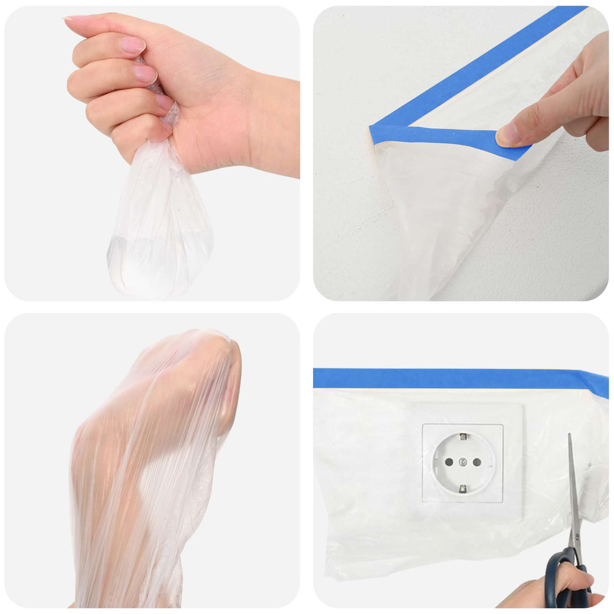 vidaXL Maskerfolie met zelfklevende tape 6 pcs Doorzichtig en Blauw