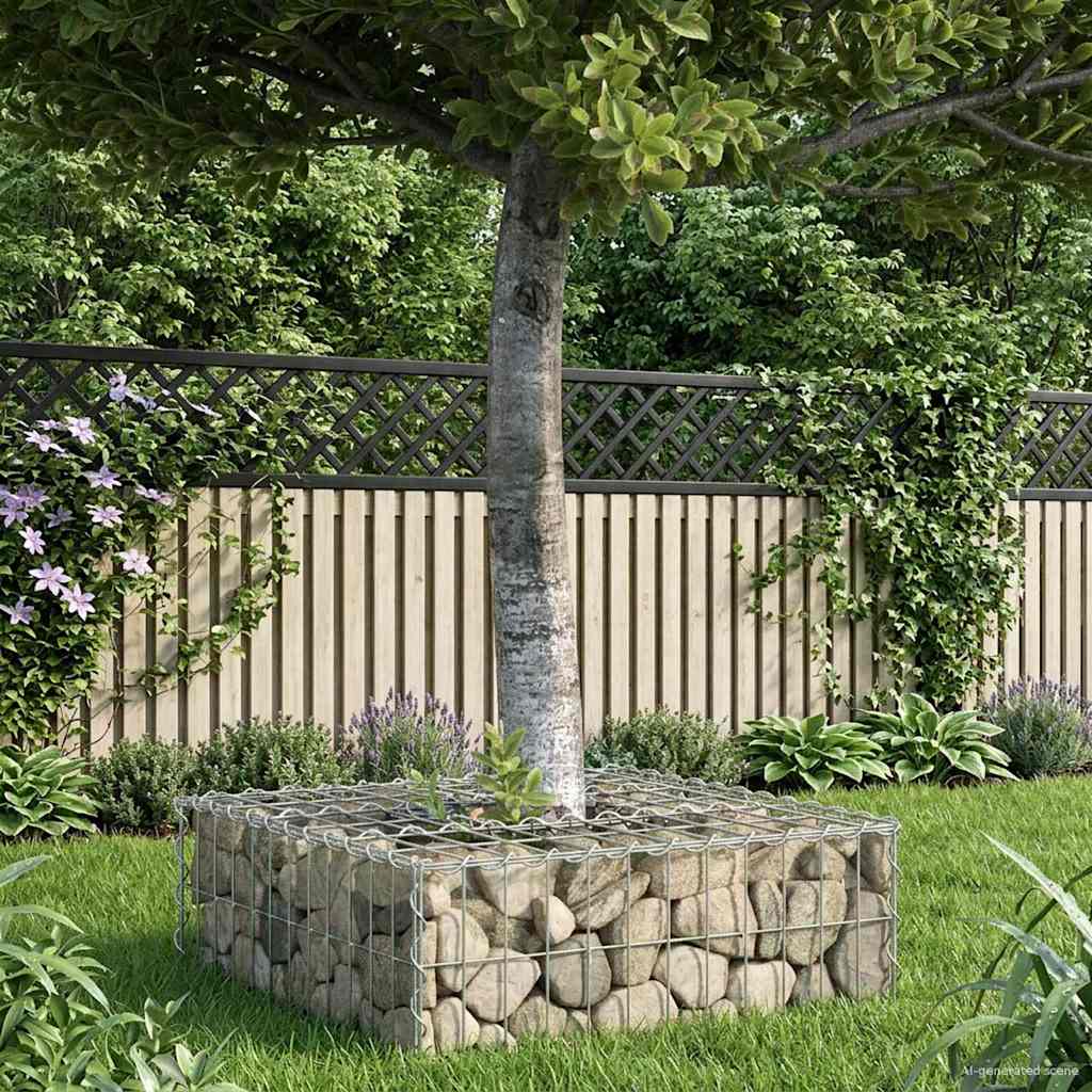 vidaXL Gabion verhoogd bed Zilver