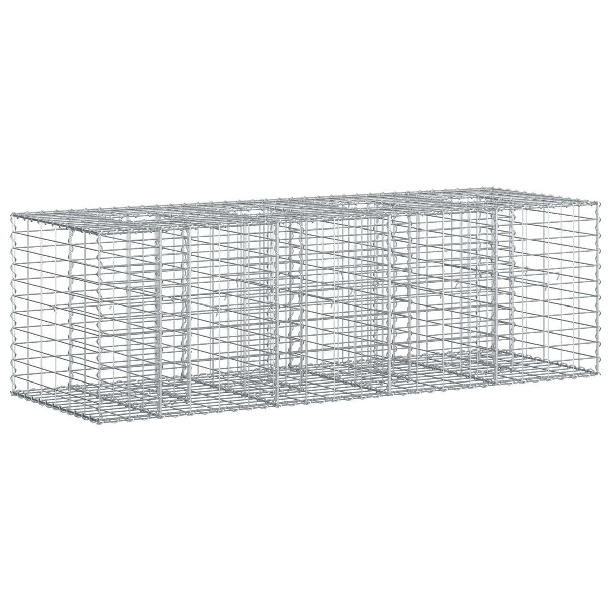 vidaXL Gabion verhoogd bed 2 pcs Zilver 260 x 60 x 55 cm