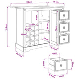 VidaXL Kitchen Storage Honey Wax 112 x 70 x 91.5 cm Solid Pine