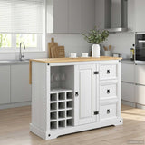 VidaXL Kitchen Storage Honey Wax 112 x 70 x 91.5 cm Solid Pine