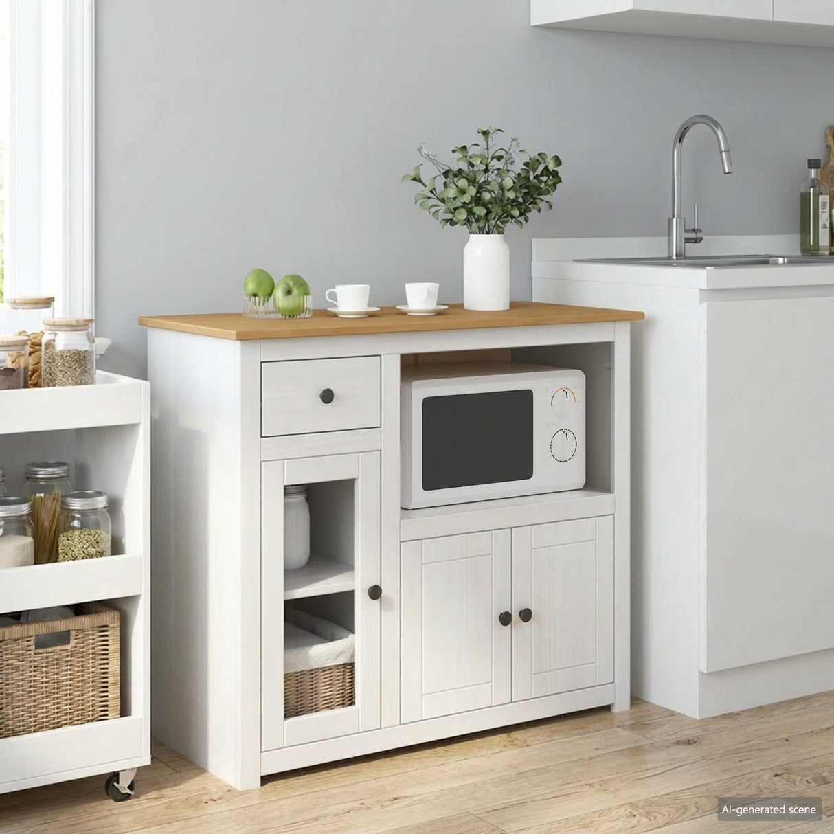 VidaXL Magnetron Dressoir PANAMA Honingwas 99,5 x 44 x 86,5 cm