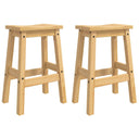 VidaXL Barkruk 2 pcs Honingwas 44 x 30 x 63 cm Massief grenen