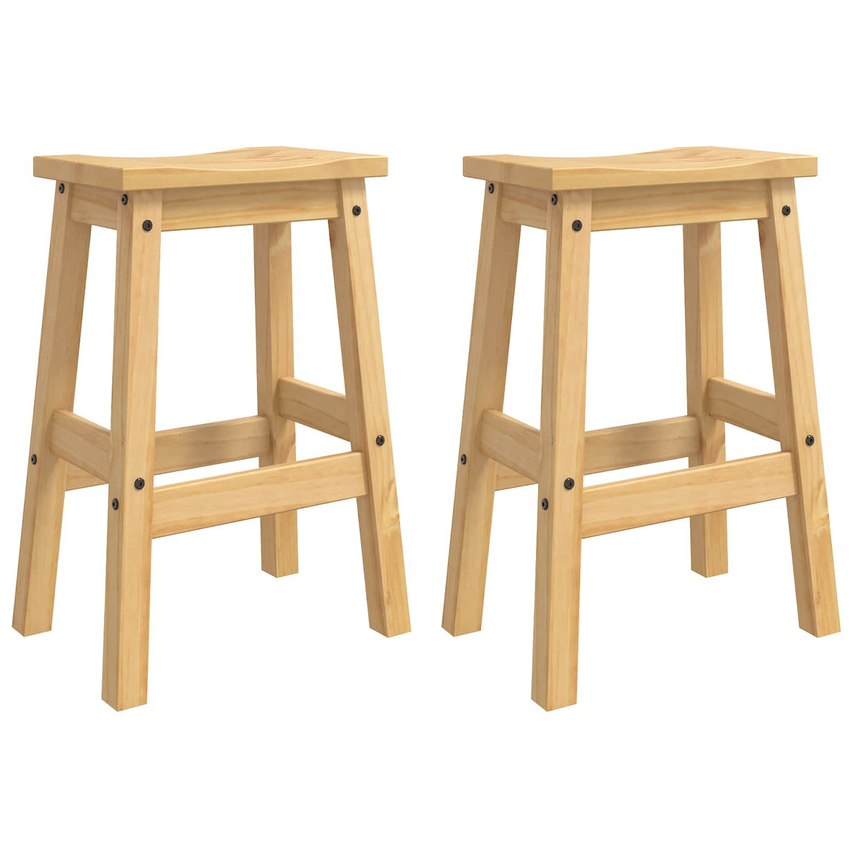 VidaXL Barkruk 2 pcs Honingwas 44 x 30 x 63 cm Massief grenen