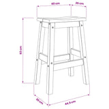 VidaXL Barkruk 2 pcs Honingwas 44 x 30 x 63 cm Massief grenen