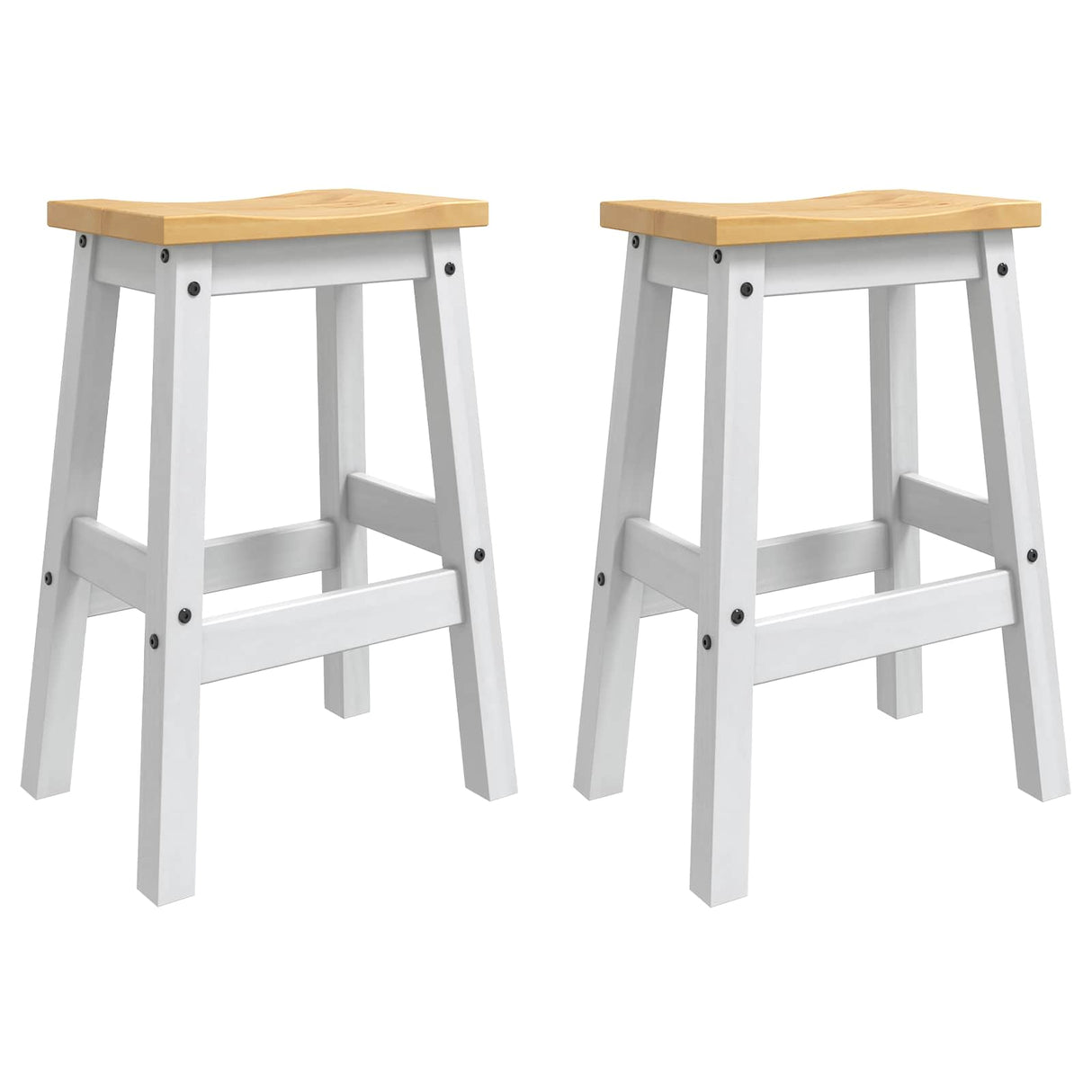 VidaXL Barkruk 2 pcs Honingwas 44 x 30 x 63 cm Massief grenen