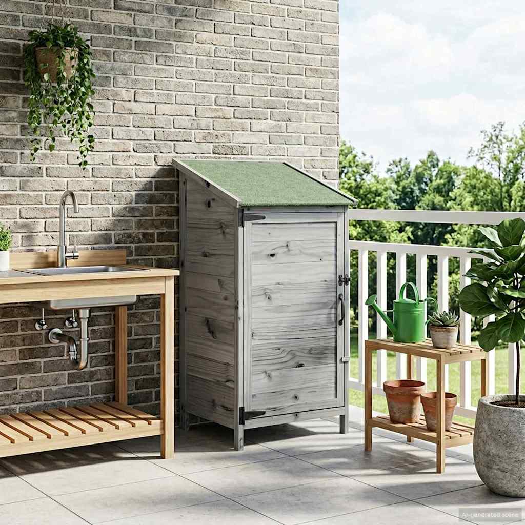 vidaXL Tuin Shed met dak Naturel 59 x 56 x 113,5 cm Massief Vurenhout