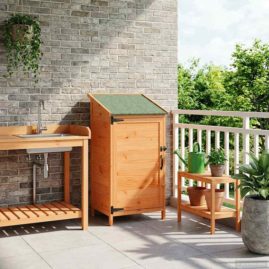 vidaXL Tuin Shed met dak Naturel 59 x 56 x 113,5 cm Massief Vurenhout