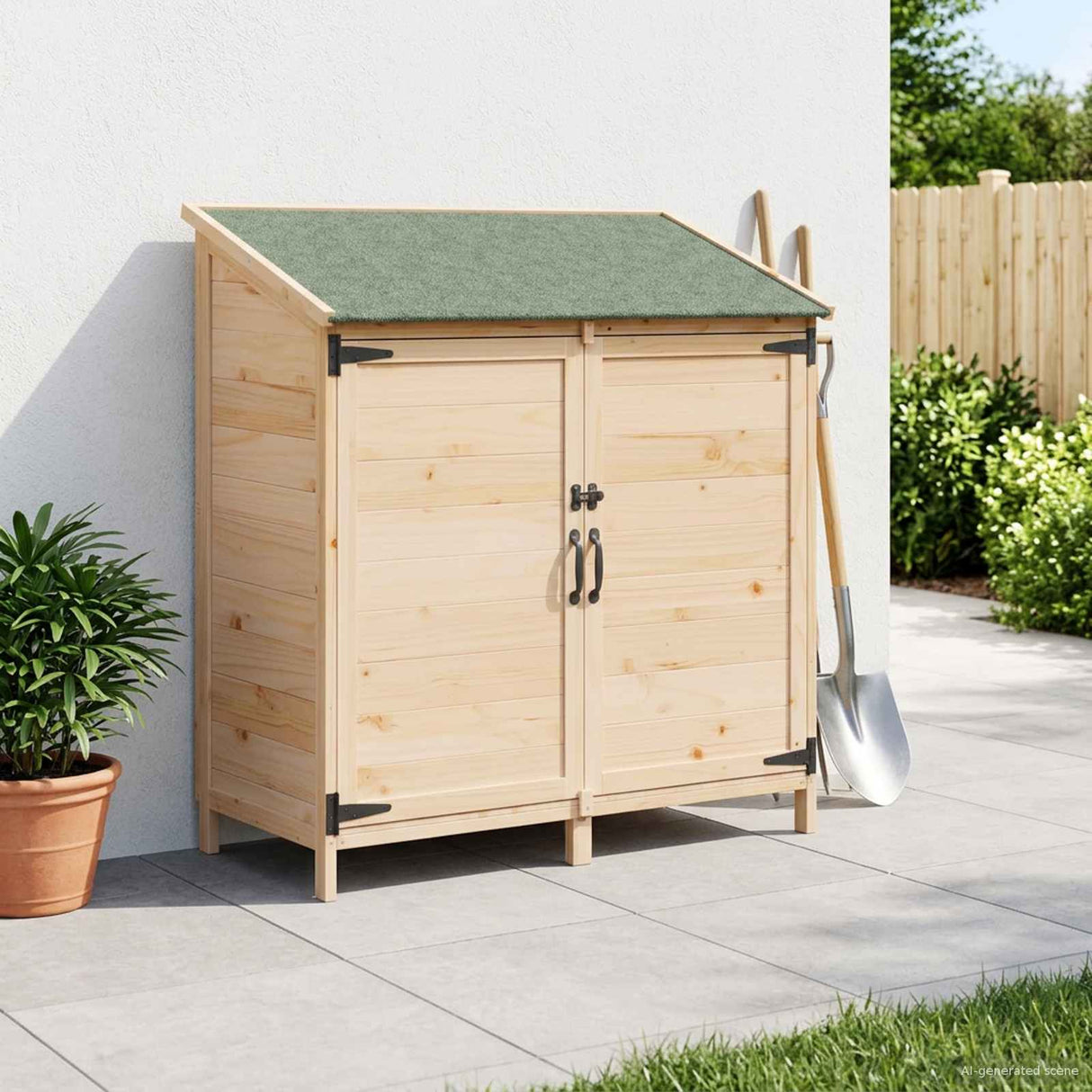 vidaXL Tuin Shed met dak Naturel 59 x 56 x 113,5 cm Massief Vurenhout