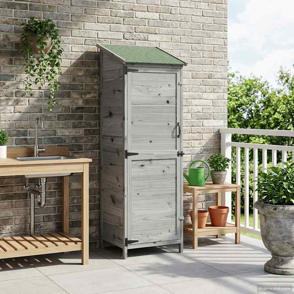 vidaXL Tuin Shed met dak Naturel 59 x 56 x 113,5 cm Massief Vurenhout
