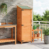 vidaXL Tuin Shed met dak Naturel 59 x 56 x 113,5 cm Massief Vurenhout