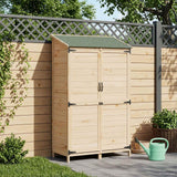 vidaXL Tuin Shed met dak Naturel 59 x 56 x 113,5 cm Massief Vurenhout
