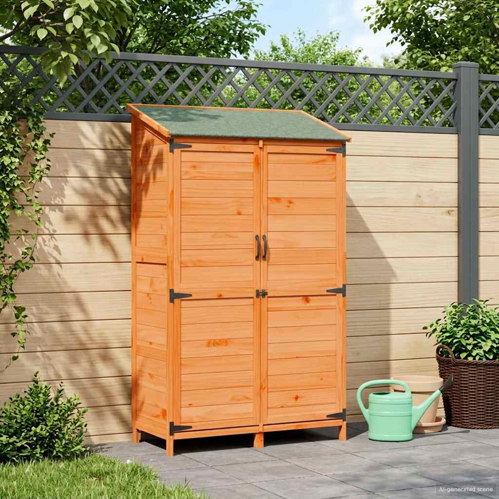 vidaXL Tuin Shed met dak Naturel 59 x 56 x 113,5 cm Massief Vurenhout