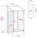 vidaXL Tuin Shed met dak Naturel 59 x 56 x 113,5 cm Massief Vurenhout
