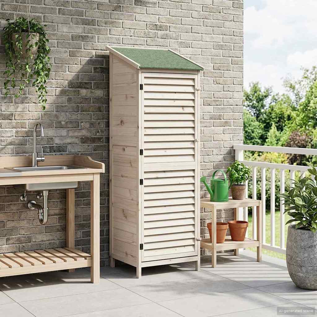 vidaXL Tuin Shed met dak Naturel 59 x 56 x 113,5 cm Massief Vurenhout
