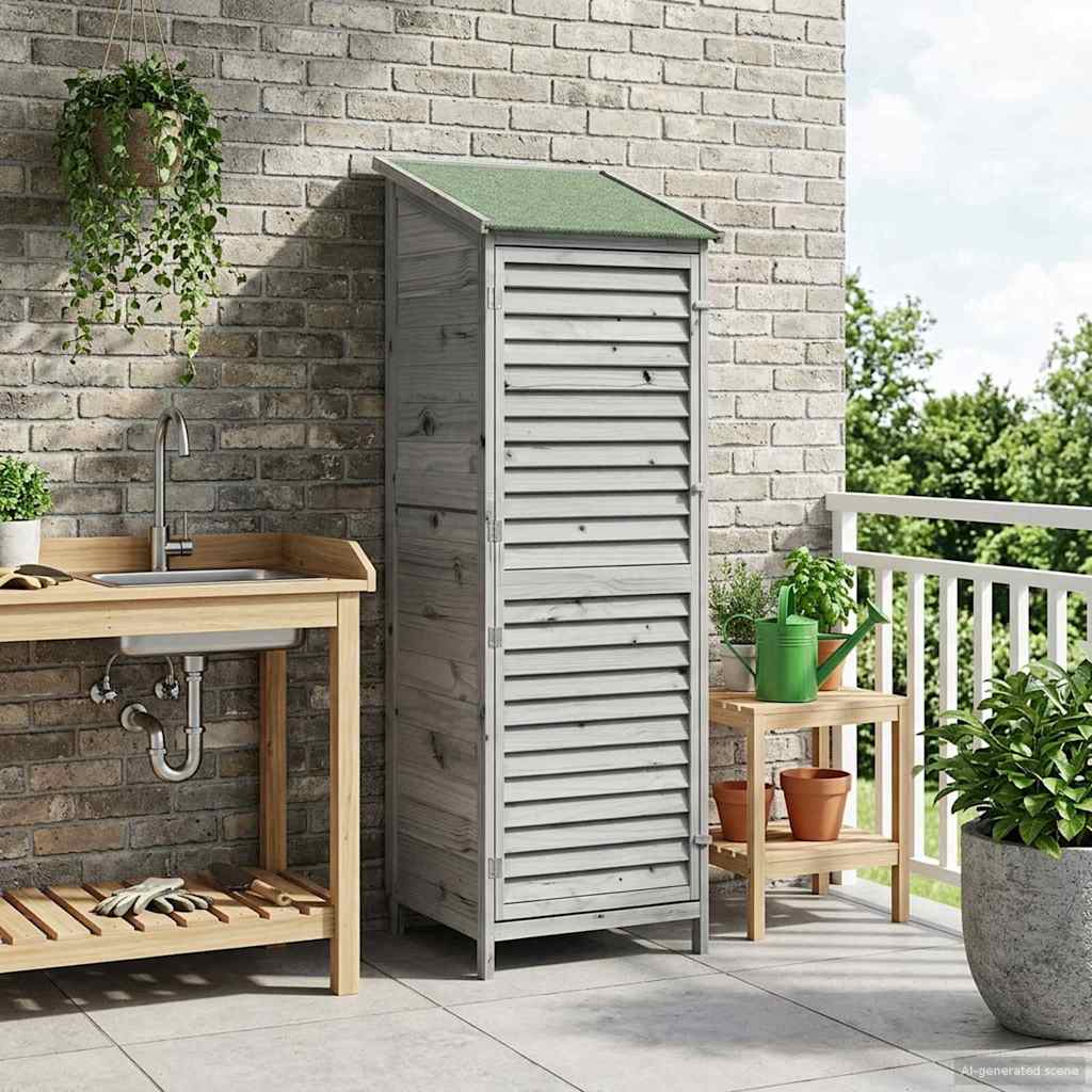 vidaXL Tuin Shed met dak Naturel 59 x 56 x 113,5 cm Massief Vurenhout