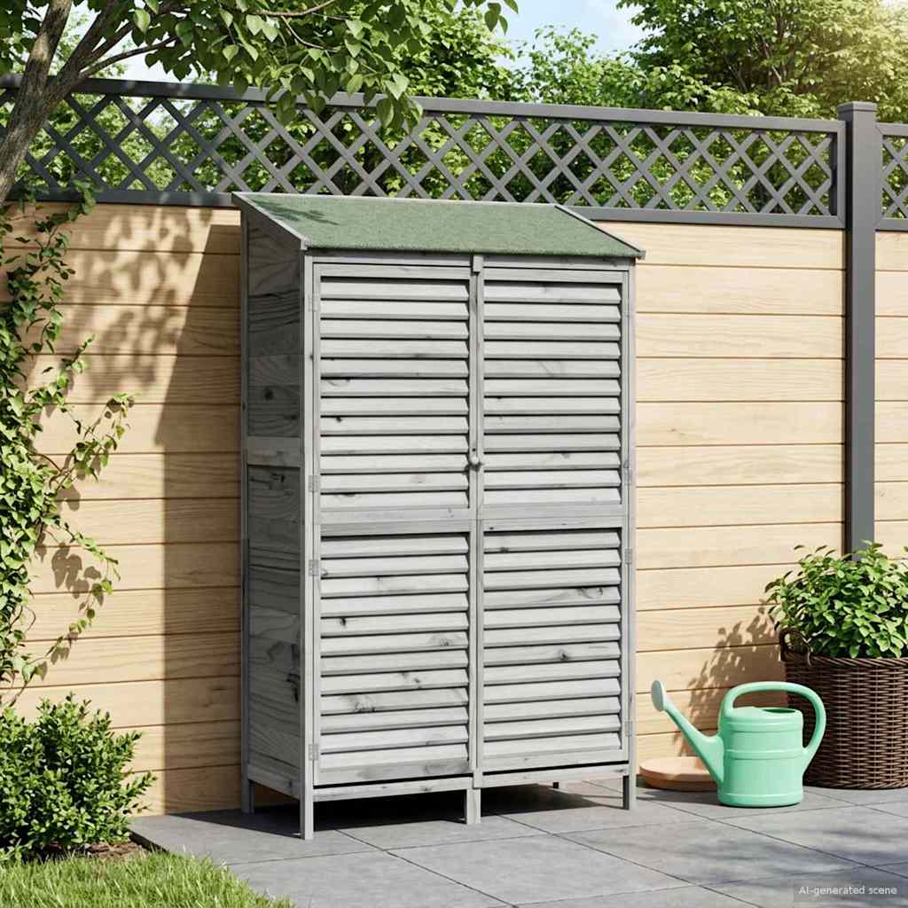 vidaXL Tuin Shed met dak Naturel 59 x 56 x 113,5 cm Massief Vurenhout