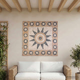 vidaXL Mosaic Tegels Bloem Patroon Meerkleurig 120 x 120 cm Marmer