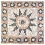 vidaXL Mosaic Tegels Bloem Patroon Meerkleurig 120 x 120 cm Marmer