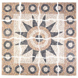 vidaXL Mosaic Tegels Bloem Patroon Meerkleurig 120 x 120 cm Marmer