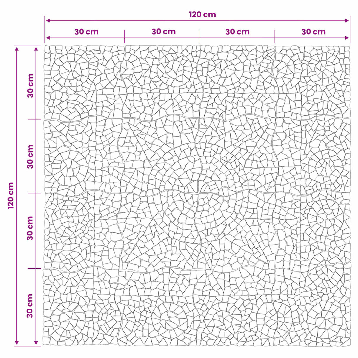 vidaXL Mosaic Tegels Bloem Patroon Meerkleurig 120 x 120 cm Marmer
