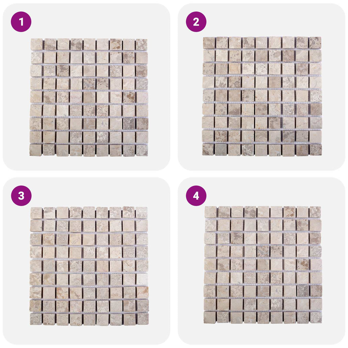 vidaXL Mosaic Tiles Cream 30 x 30 cm Marble