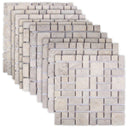 vidaXL Mozaïektegels Crèmekleurig 30 x 30 cm Marmer