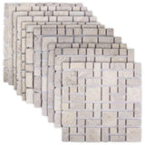 vidaXL Mozaïektegels Crèmekleurig 30 x 30 cm Marmer