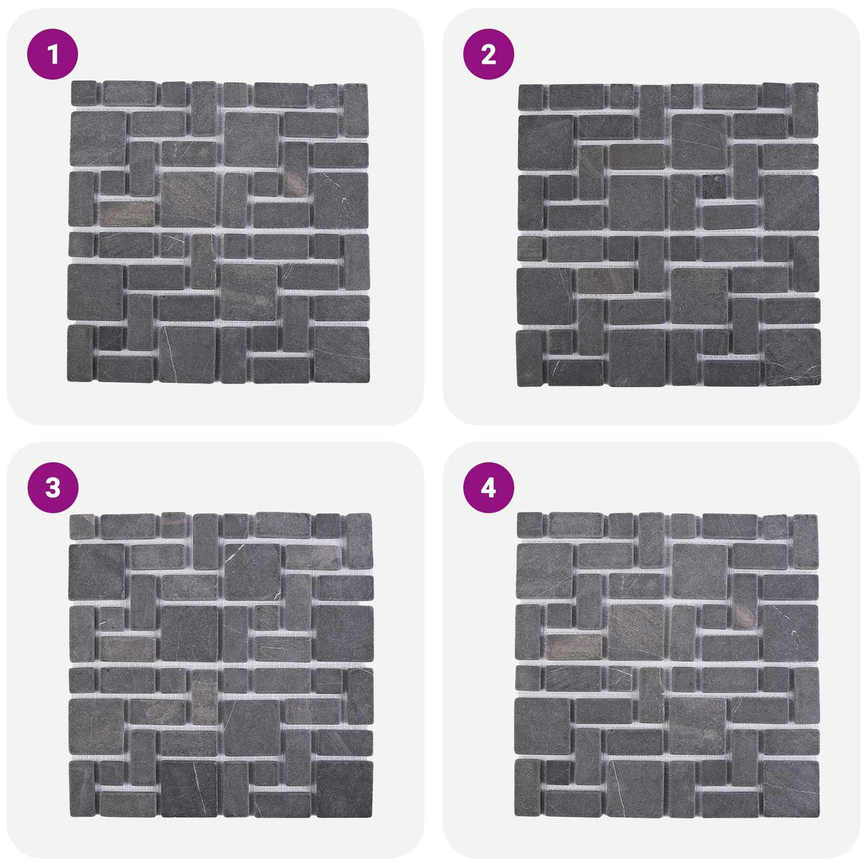 vidaXL Mozaïektegels Crèmekleurig 30 x 30 cm Marmer