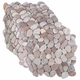 vidaXL Kiezeltegels Beige en lichtroze 30 x 30 cm Rivier Kiezel