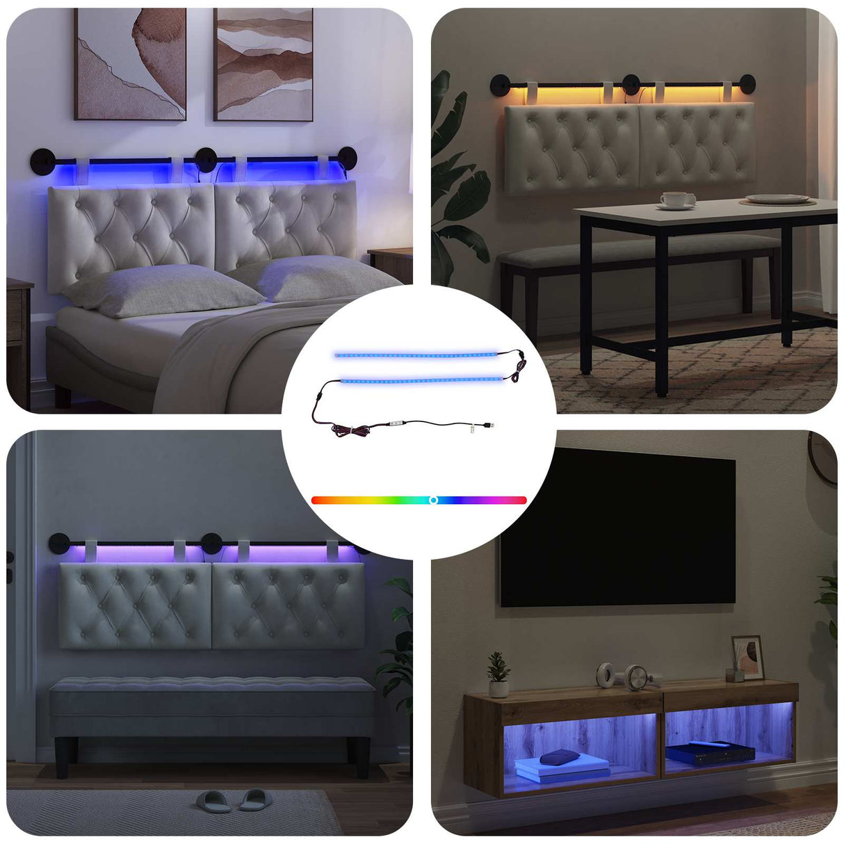 vidaXL LED strip 55 cm Multicolour PVC