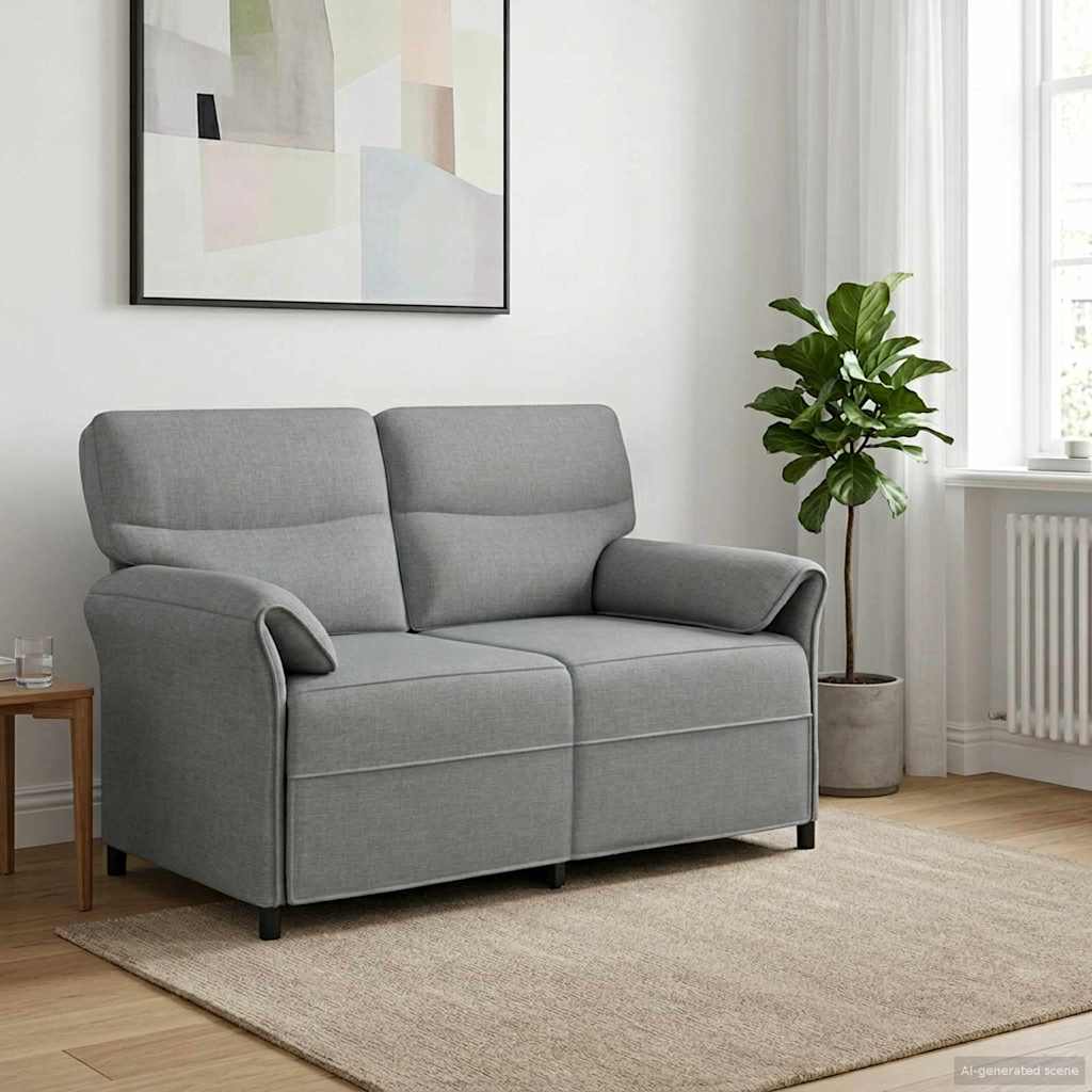 vidaXL Bank 100% polyester metalen frame MDF, Multiplex