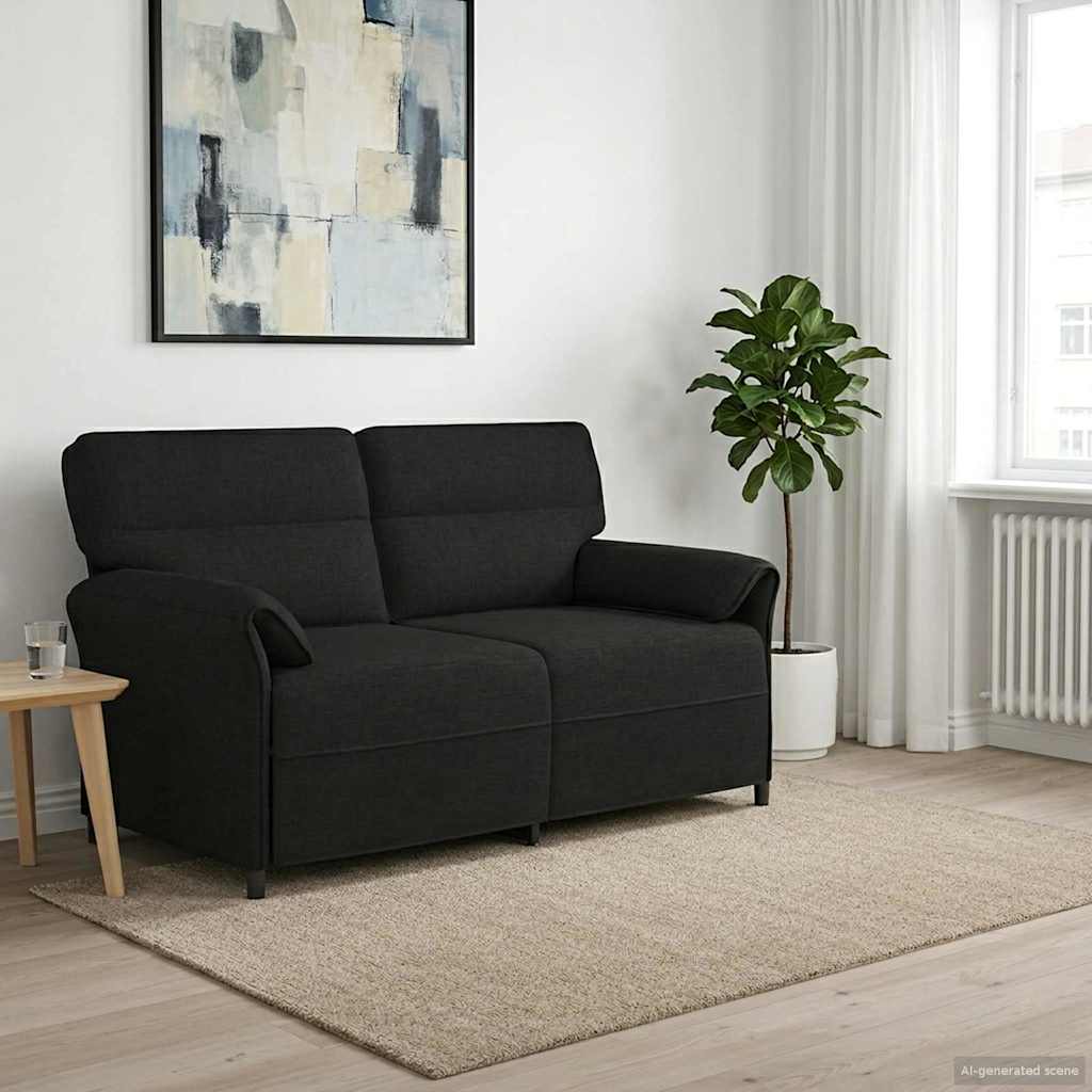 vidaXL Bank 100% polyester metalen frame MDF, Multiplex