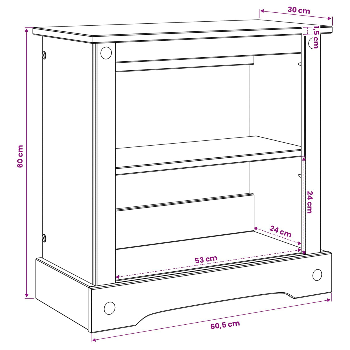 vidaXL Aquarium Stand CORONA Bruin 60,5 x 30 x 60 cm 150 kg