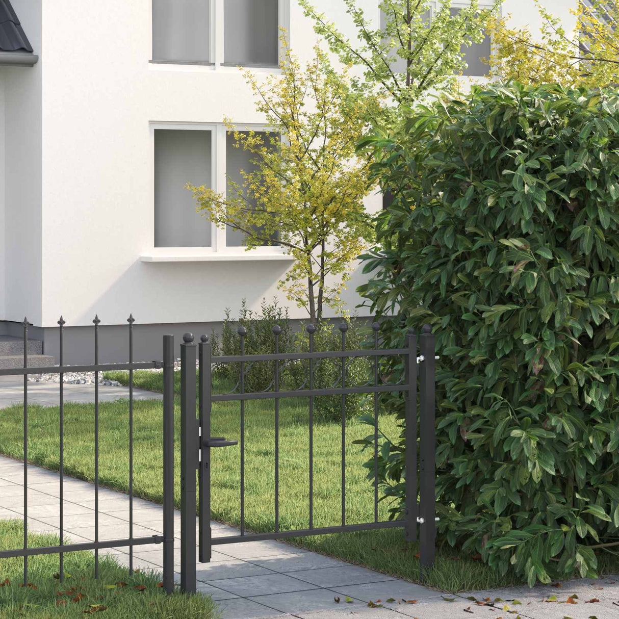 vidaXL Gate HORST 100 x 75 cm Metal Black Lockable