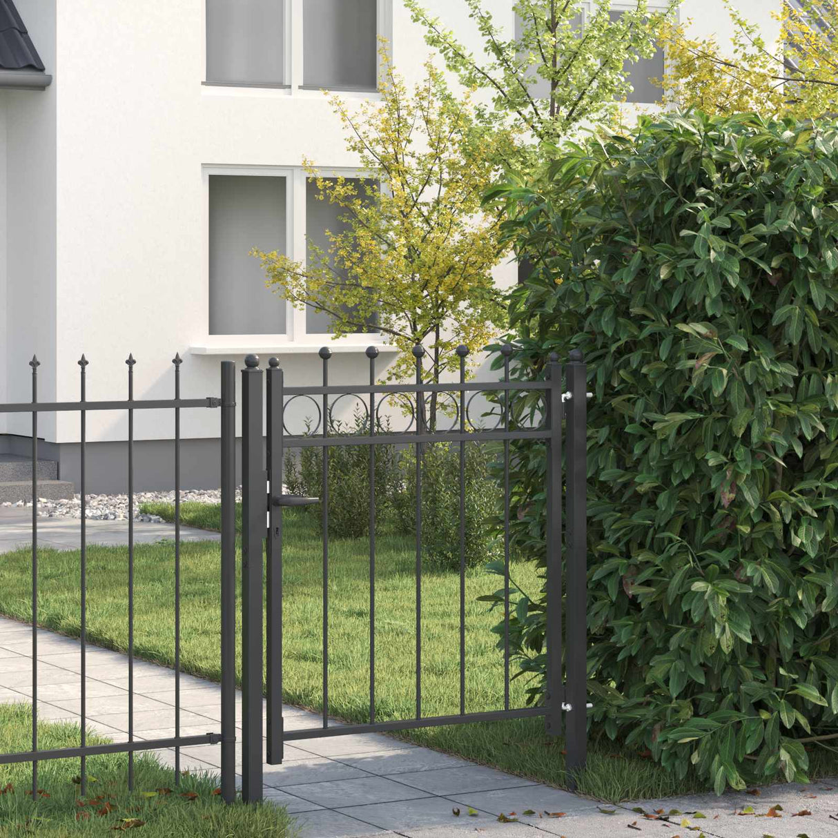 vidaXL Gate HORST 100 x 75 cm Metal Black Lockable