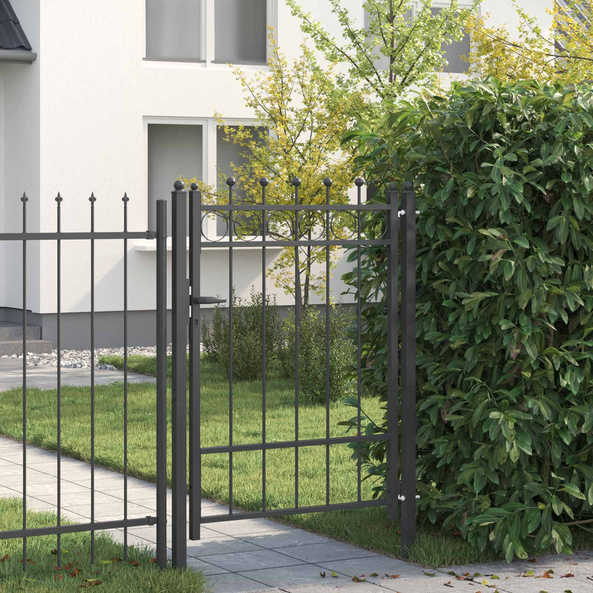 vidaXL Gate HORST 100 x 75 cm Metal Black Lockable