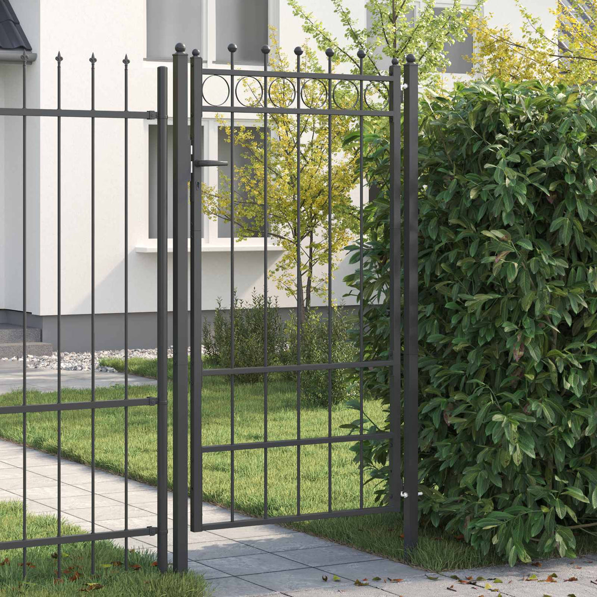 vidaXL Gate HORST 100 x 75 cm Metal Black Lockable
