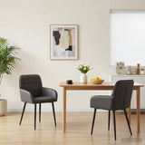 vidaXL Dining Chairs 4 pcs Faux Leather Black 57 x 50 x 85 cm