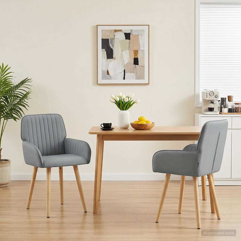 vidaXL Eetstoelen 4 pcs Stof Lichtgrijs 56,5 x 50 x 87,5 cm