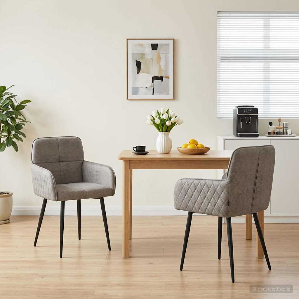 vidaXL Eetstoelen 4 pcs Kunst Suède Leer Bruin 59 x 56,5 x 85 cm