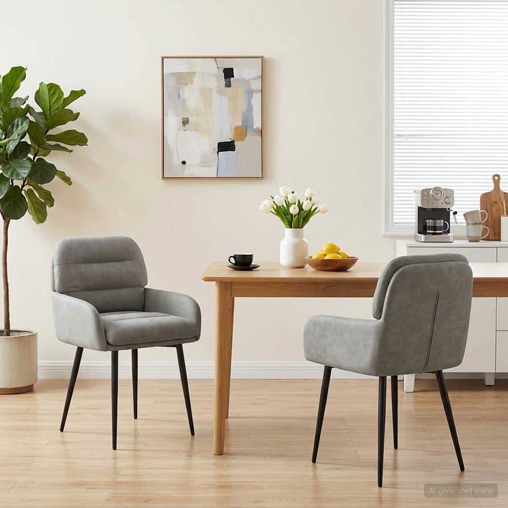 vidaXL Dining Chairs 4 pcs velvet Light grey 59 x 59.5 x 90 cm