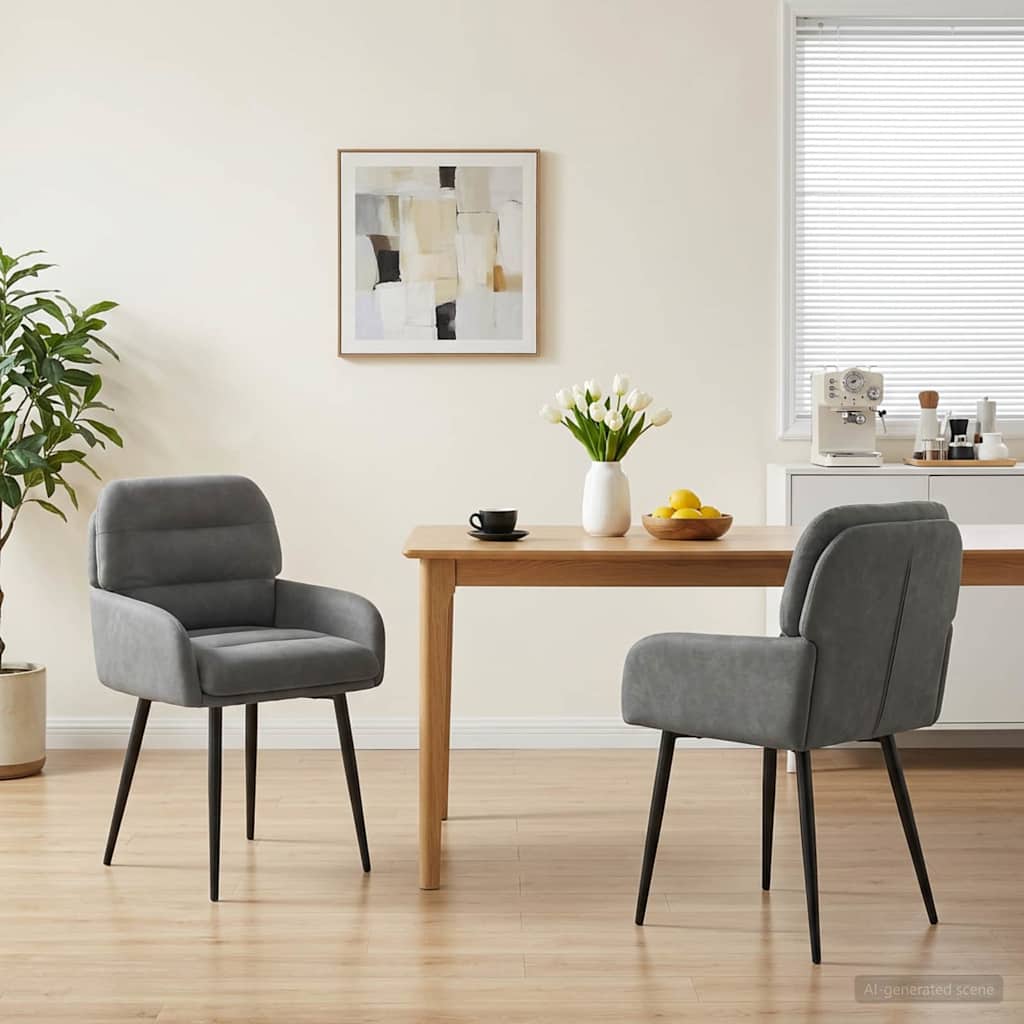 vidaXL Dining Chairs 4 pcs velvet Light grey 59 x 59.5 x 90 cm