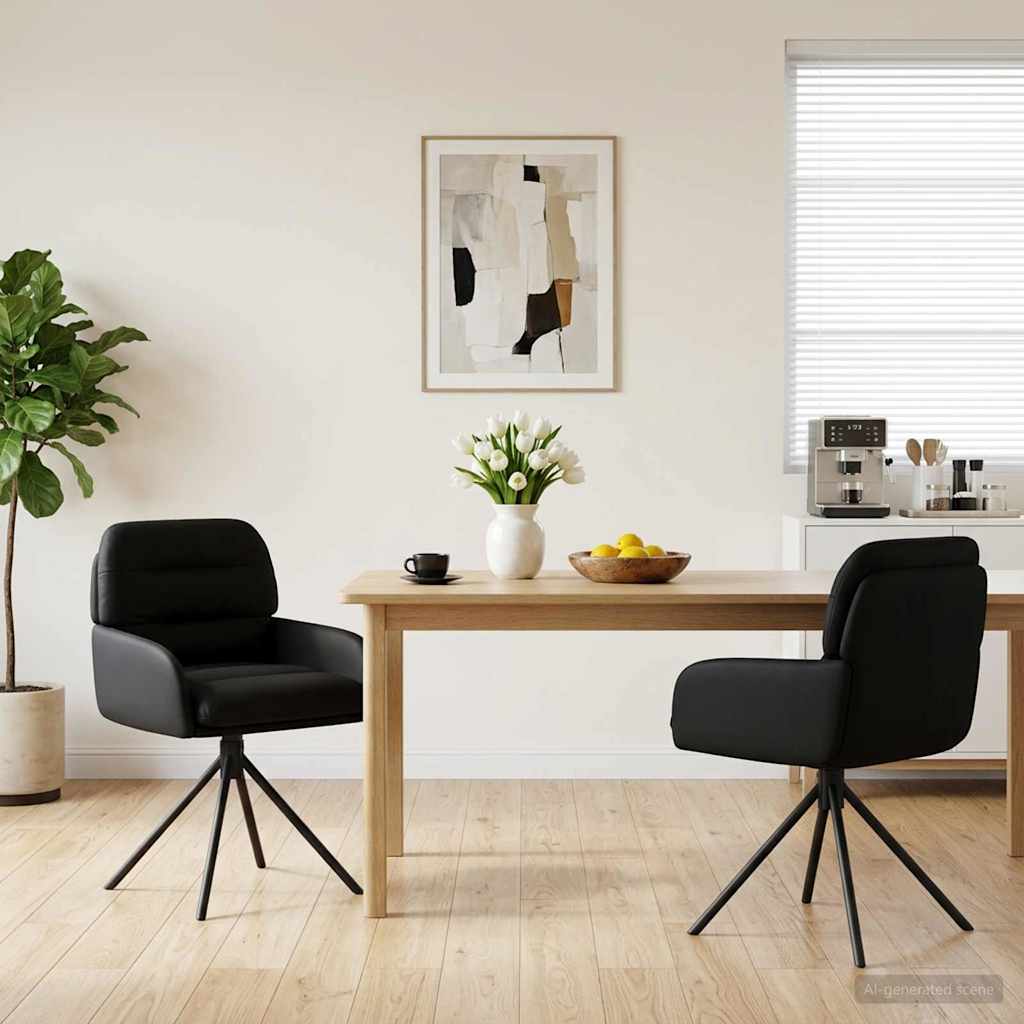 vidaXL Draaikrukken 4 pcs Kunstleer Zwart 59 x 59,5 x 90 cm