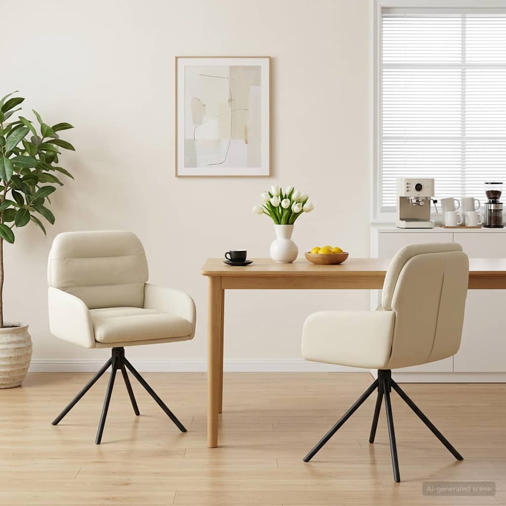 vidaXL Draaikrukken 4 pcs Kunstleer Zwart 59 x 59,5 x 90 cm