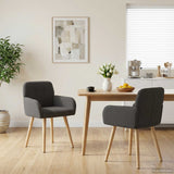 vidaXL Eetstoelen 4 pcs Bouclé Lichtgrijs 59 x 57 x 85 cm