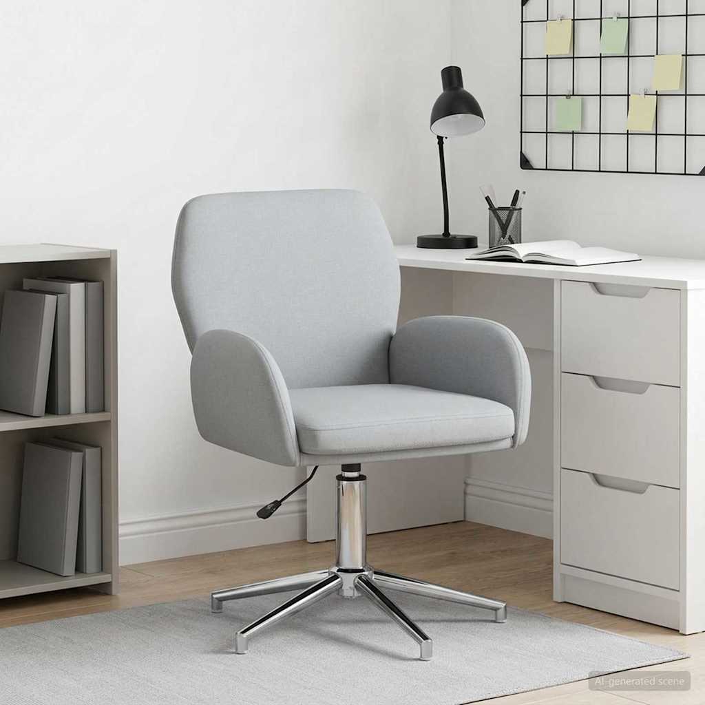 vidaXL Swivel Chair 54 x 58 x 90 cm Light Grey Fabric