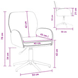 vidaXL Swivel Chair 54 x 58 x 90 cm Light Grey Fabric