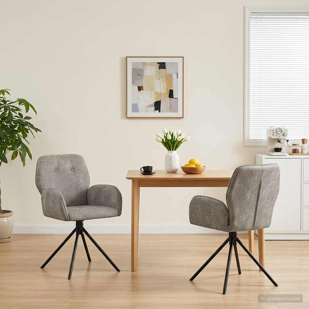 vidaXL Draaikrukken 4 pcs Kunst Suède Leer Bruin 54 x 55 x 86 cm
